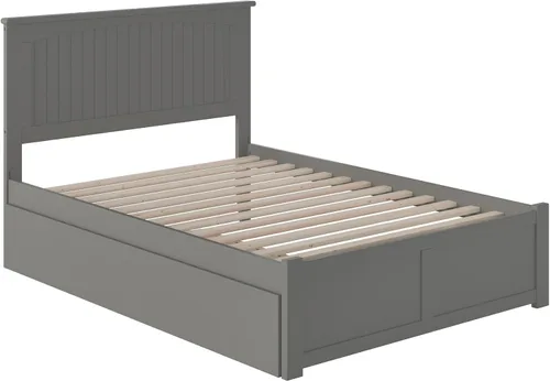 Miniatura 7 de AFI Nantucket - Cama de plataforma tamaño King con estribo y cama nido individual XL en color gris