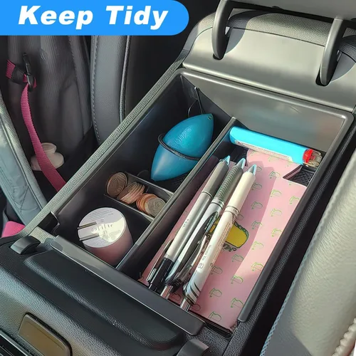 Miniatura 3 de PIMCAR Bandeja organizadora de consola central para Hyundai Tucson Limited e Hybrid SEL 2022-2024, inserto de reposabrazos de material ABS, caja