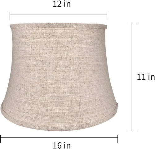 Miniatura 2 de Tootoo Star Pantalla de lámpara de tambor grande marrón para candelabros, lámpara de pie y lámpara de mesa, araña de 12 x 16 x 11 pulgadas, tela