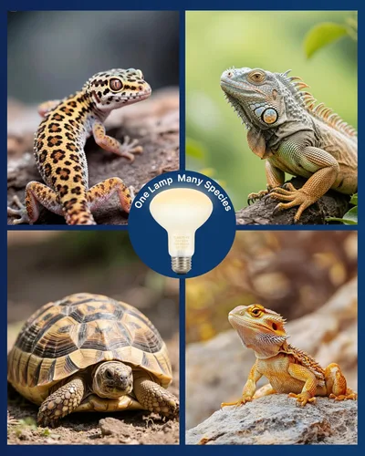 Miniatura 7 de FLSNT Paquete de 2 bombillas de lámpara de calor para reptiles, 75 W para anfibios, dragón barbudo, lagarto, tortuga, gecko