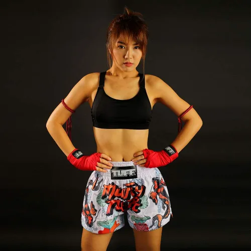 Miniatura 7 de TUFF - Pantalones cortos deportivos para Muay Thai, boxeo y artes marciales, ropa de entrenamiento y gimnasio