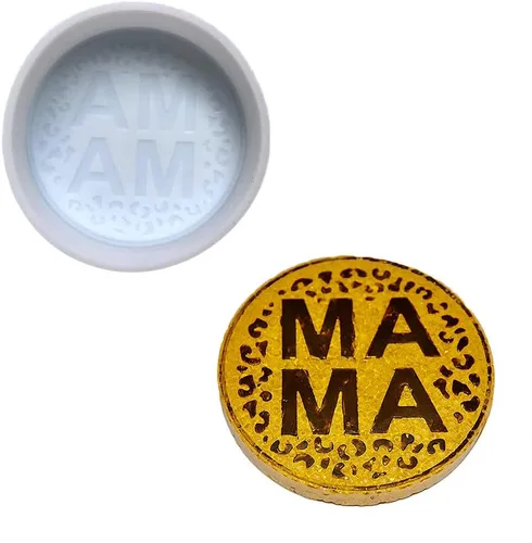 Molde de silicona con forma de insignia de leopardo Mama para hacer jabón con cuentas aromáticas para automóvil, colgante, vela, resina Placa de mamá