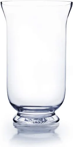 Miniatura 6 de Jarrón único de ramo WGV, 5.5" de ancho, 5" de alto, vidrio transparente corto huracán cóncavo para flores, portavelas para eventos de boda