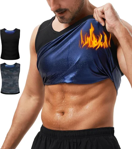 Chaleco de Sudoración para Sauna para Hombre - Entrenador de Cintura de Compresión, Camiseta de Sauna para Entrenamiento en el Gimnasio, Chaleco