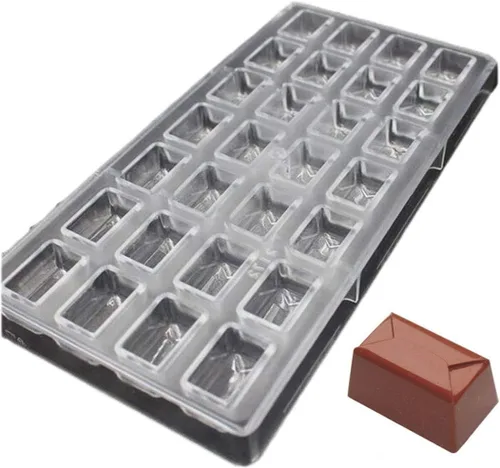 Miniatura 24 de Grainrain - Molde de policarbonato para chocolate, molde de barra de chocolate, 4 cavidades (19394)
