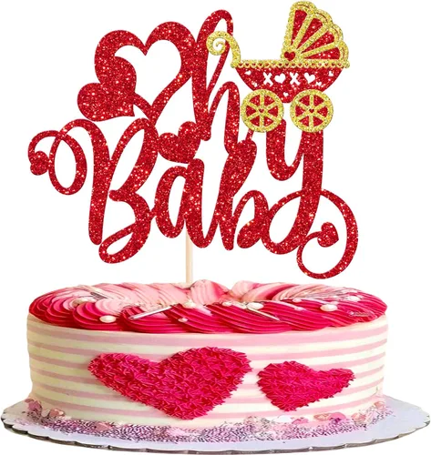 Miniatura 39 de Paquete de 24 adornos para cupcakes con purpurina en forma de corazón con temática de amor dulce, decoración de pasteles para el día de San
