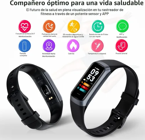 Miniatura 5 de Rastreador de actividad física con contador de pasos/calorías/cronómetro, rastreador de actividad, monitor de salud con monitor de frecuencia
