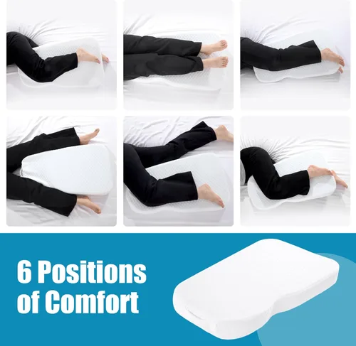 Miniatura 3 de HOMBYS Almohada de rodilla de espuma viscoelástica para dormir de lado, almohada de piernas para rodilla, separa las rodillas para la alineación