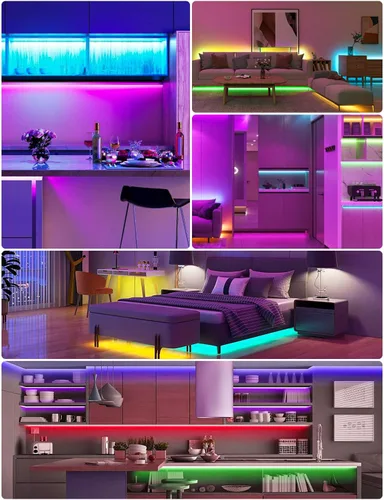 Miniatura 7 de Daymeet Luces con sensor de movimiento para debajo de la cama, tira de luces LED RGB activadas por movimiento de 9.8 pies con temporizador de Varios
