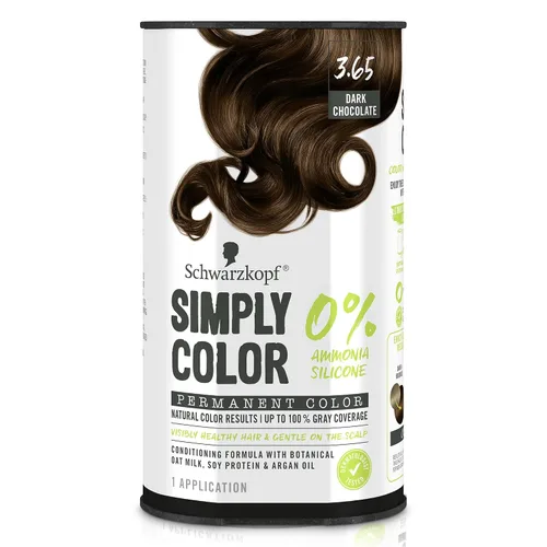 Schwarzkopf Simply Color - Tinte permanente para el cabello, chocolate oscuro 3.65 3.65 Chocolate Negro