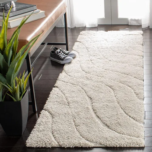 Miniatura 17 de SAFAVIEH Colección Florida Shag - Alfombra de acento de 2'3" x 4', color crema y beige, sin desprendimiento y de fácil cuidado, 1.2 pulgadas