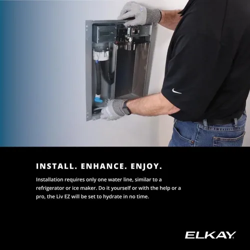 Miniatura 7 de Elkay Liv EZ - Dispensador de agua filtrada empotrado para montaje en pared - Alimentado por batería, Certificado NSF, Botón pulsador, Reduce plomo