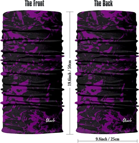 Miniatura 3 de Obacle Máscara Facial Sin Costuras Rave Bandana Hombres Mujeres para Protección contra Polvo Sol Viento Negro Puro Púrpura