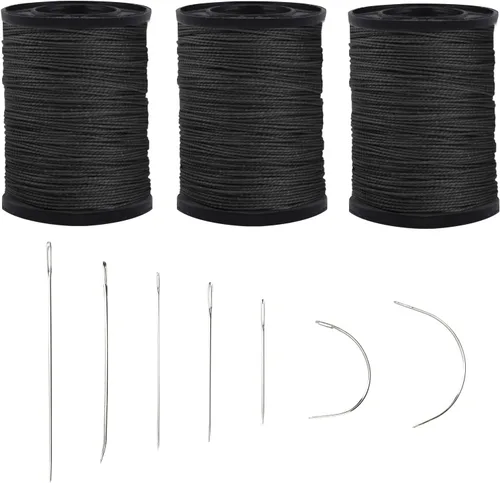 Topus Kit de hilo de coser extra fuerte para reparación de tapicería y agujas de mano resistentes para el hogar, incluye 7 estilos de agujas de