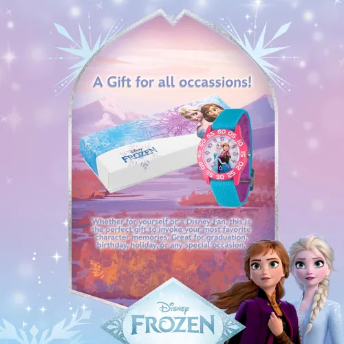Miniatura 6 de Disney Frozen Watch Elsa and Anna for Kids 3-5 - Girls Frozen Watch with Purple Bezel - 3D Plastic Strap - Elsa & Anna Watches for Girls - Fun Toys