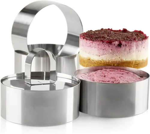 Uncle Jack Anillos de cocina redondos profesionales de la presentación de la torre de la comida del acero inoxidable con la prensa de