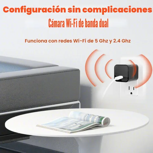Miniatura 5 de Cámara de carga USB fijawee - Cámara WiFi pequeña - Mini cámara inalámbrica niñera Full HD 1080P con detección de movimiento y alimentación en vivo