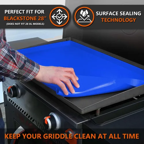 Miniatura 2 de 28" Alfombrilla de silicona para parrilla Blackstone de 28 pulgadas, cubierta de parrilla de silicona resistente de grado alimenticio, proteja su