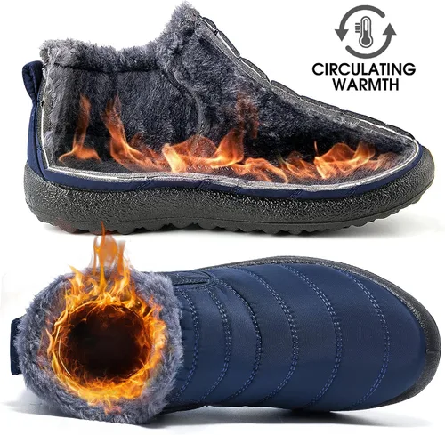 Miniatura 4 de Botas de nieve para mujer con forro de piel abrigadas impermeables cómodas con forro de piel para mujer para exteriores