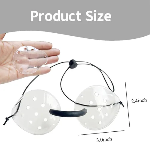 Miniatura 2 de Protector de ojos transparente para después de la cirugía de cataratas, cómodo, evita el roce con correa elástica extendida, adecuado para todos
