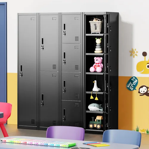 Miniatura 6 de INTERGREAT Armarios metálicos de 6 puertas para empleados para oficina, escuela y gimnasio,Armario de acero para empleados,Negro