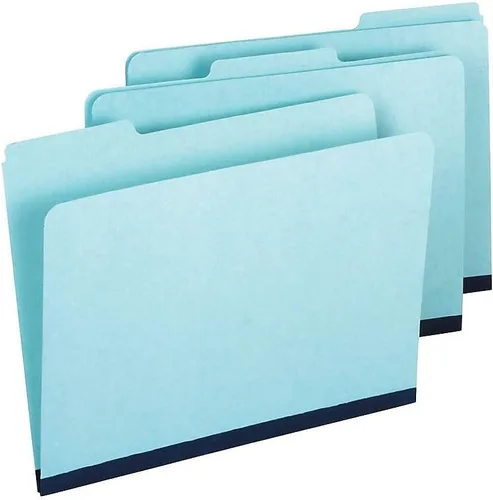 Miniatura 5 de Staples Carpetas de archivos de cartón prensado, tamaño carta, diseño de 3 pestañas, azul, cartón prensado resistente, 25/caja