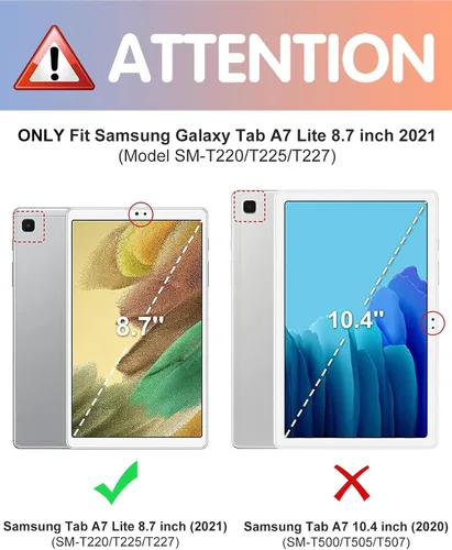 Miniatura 2 de Wazzasoft Funda para Samsung Galaxy Tab A7 Lite de 8.7 pulgadas para mujeres y niñas, funda folio femenino con citas kawaii, diseño genial, soporte