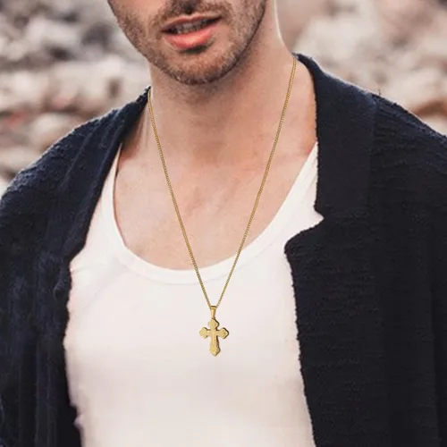 Miniatura 2 de Collar con colgante de cruz ortodoxa para hombre, cadena de cruz religiosa de moda, hipoalergénico e impermeable, collares largos cristianos