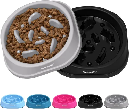 Miniatura 9 de MateeyLife Cuencos de alimentación lenta para perros, 2 unidades, cuencos rompecabezas antiasfixia para comida de perros, alimentación interactiva