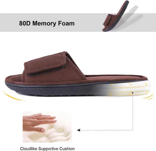 Miniatura 5 de Cómodas pantuflas de espuma viscoelástica para hombre, transpirables, microgamuza