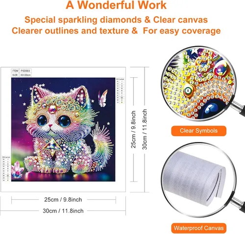 Miniatura 2 de Stalente Kits de pintura de diamantes para adultos, kits de arte de diamantes de forma especial 5D para principiantes, pintura de diamantes