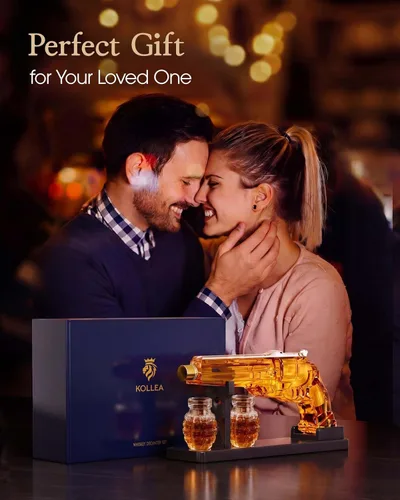 Miniatura 6 de Juegos de decantador de whisky con forma de pistola para hombres, juego de decantador de licor Kollea con vaso de disparo de pistola, regalos únicos