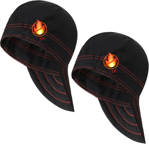 Yunsailing 2 gorras de soldadura, resistentes al fuego, reversibles, de algodón, suave, corta, con elástico, para hombres y mujeres, electricistas