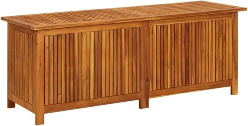 Miniatura 9 de Caja de almacenamiento para patio de 35.4 x 19.7 x 22.8 pulgadas, madera de acacia maciza para patio, jardín, contenedor de almacenamiento al aire