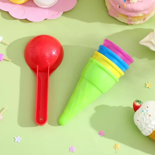 Miniatura 7 de TOYANDONA Juguetes de playa de plástico para helados, 5 uds. Cuchara para niños, juguetes de arena para niños pequeños (color aleatorio)