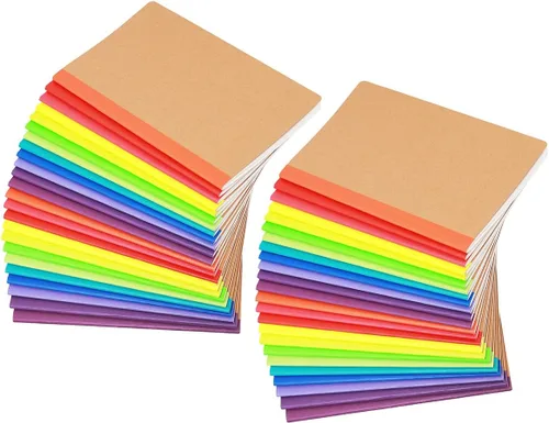 Miniatura 9 de Paquete de 24 cuadernos de papel kraft A5, 60 páginas rayadas, diario de viaje a granel, cuadernos de tapa suave para mujeres, niñas, estudiantes