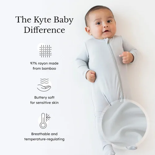 Miniatura 10 de KYTE BABY Pies unisex con cierre de cremallera, rayón hecho de bambú, 0-24 meses