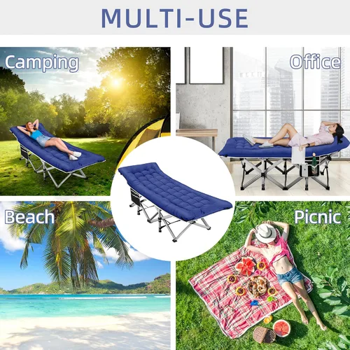 Miniatura 8 de Fragess - Cunas plegables de camping para adultos, cuna de 28" extra amplia con colchón removible, carga máxima de 600LBS, cunas para dormir