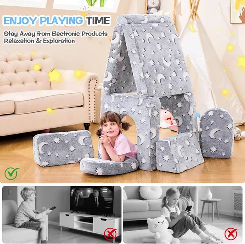 Miniatura 4 de Sofá Modular para Niños de IFNOW, Sofá para Niños Pequeños, Sofá Seccional para Niños, Muebles para Dormitorio y Sala de Juegos para Niños Pequeños