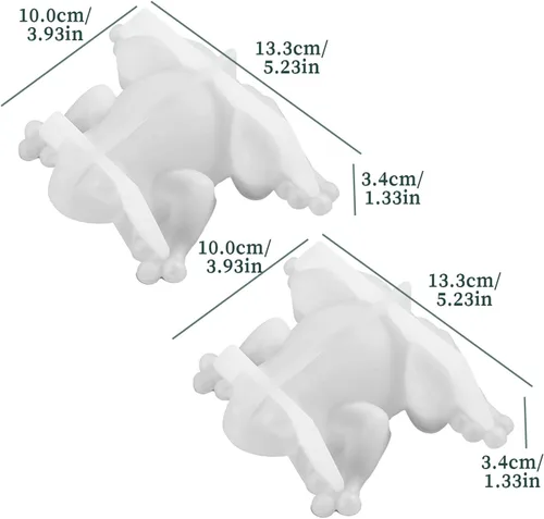 Miniatura 2 de 2 piezas de moldes de resina en forma de rana, moldes de silicona para animales, moldes de resina 3D lindos para fundición de epoxi, molde de rana