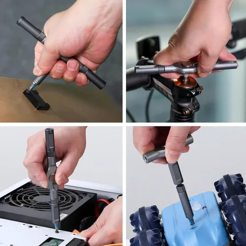 Miniatura 7 de DYLIFE Juego de destornilladores magnéticos 24 en 1, kit de herramientas de precisión autoensamblable con mango de trinquete mini extraíble DIY, kit