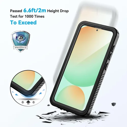 Miniatura 2 de Lanhiem Funda para Samsung Galaxy S24 FE, IP68 impermeable a prueba de polvo con protector de pantalla integrado, funda protectora de cuerpo Negro