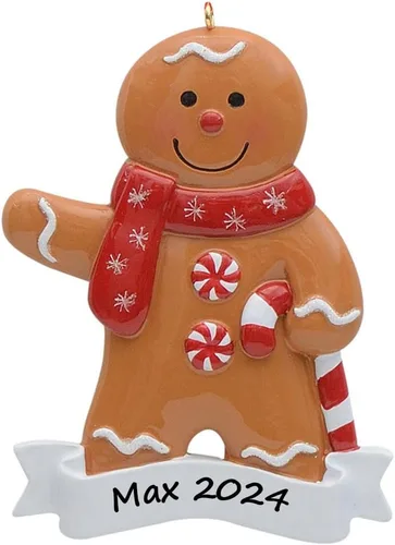 MAXORA Adorno de Navidad personalizado de niño de jengibre para hombre, panadero, adorno de Navidad, regalo de recuerdo de galletas de poliresina,