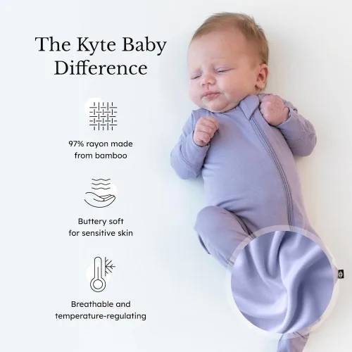 Miniatura 82 de KYTE BABY Pies unisex con cierre de cremallera, rayón hecho de bambú, 0-24 meses