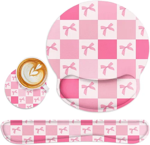 Miniatura 18 de Britimes Juego de alfombrillas ergonómicas para mouse con reposamuñecas, cielo nocturno abstracto, base de goma antideslizante, soporte para muñeca