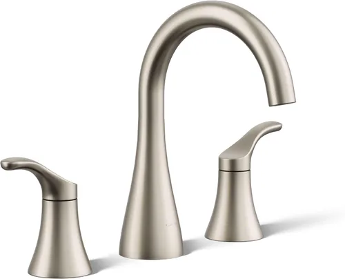 Miniatura 7 de KOHLER K-27390-4N-CP Simplice® - Grifo para lavabo de baño, dos manijas de palanca y drenaje clicker, grifos de baño, 0.5 GPM, cromo pulido