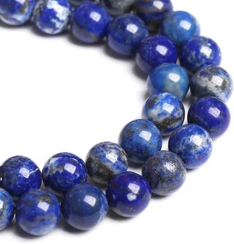 Miniatura 4 de 4MM 88 piezas Cuentas de piedra natural de lapislázuli azul de grado A de 88 piezas para hacer joyería, pulseras de cristal DIY 1 hebra Azul