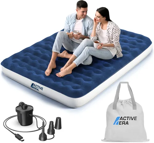 Miniatura 10 de Active Era Colchón de aire Queen prémium de 20 pulgadas con bomba integrada, almohada elevada, resistente a pinchazos, parte superior suave