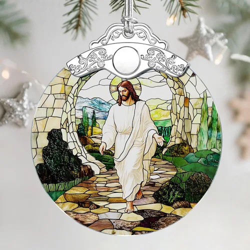 Miniatura 16 de Adorno de vitral, adorno de Navidad, adornos colgantes para decoración del hogar y adornos del árbol de Navidad, exquisita decoración navideña