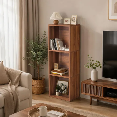 Miniatura 7 de Librería, estantería, estantes de almacenamiento independientes, estantería abierta para dormitorio, estantería pequeña para sala de estar y oficina